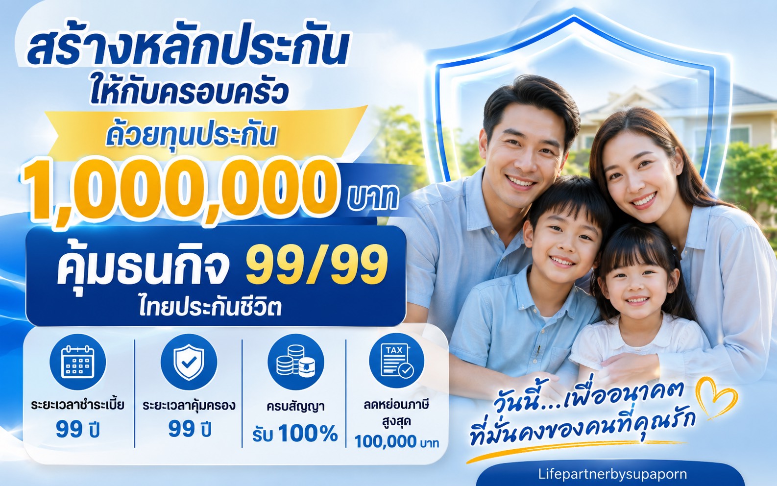 คุ้มธนกิจ 99/99 (Nn) ประกันชีวิตตลอดชีพ คุ้มครองถึงอายุ 99 ปี เบี้ยเฉลี่ยต่อปีสบายกว่า